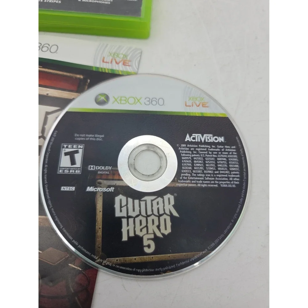 Guitar Hero 5 For Microsoft XBOX 360: Complete In Box, Manual, Tested WORKING